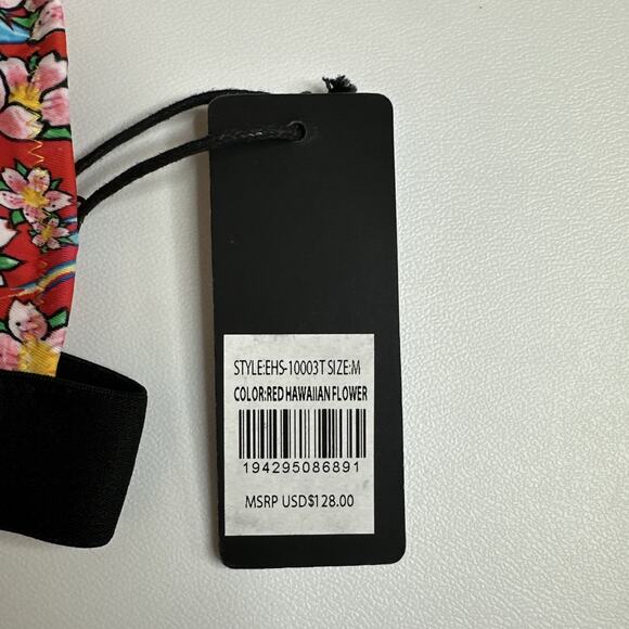 Ed Hardy Red Hawaiian Floral Bikini Top M Medium New With Tags - Picture 9 of 12